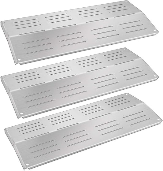 BBQ Gas Grill Replacement Parts, Stainless Steel Grill Heat Plates Burner Cover Heat Shield Repair Kit for Charbroil 4632210, Grand Hall Y0202XCLP17, Bakers & Chefs, 17 1/16” x 7 5/8", 3-Pack