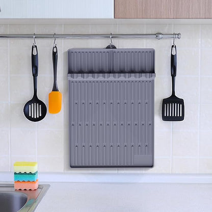 Grill Pad Compatible with Blackstone, Silicone Griddle Tools Mat, Heat Resistant Spatula Mat, BBQ Grill Tool Pad, Blackstone Griddle Accessories for Kitchen, Cooking & Countertop（Grey）