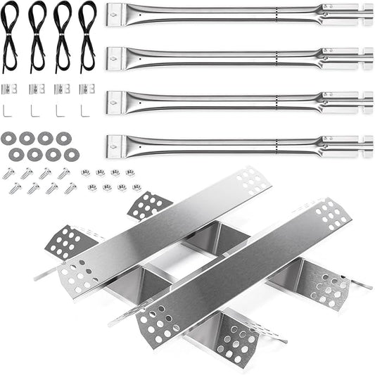 Replacement Parts for KitchenAid 720-0733/720-0733A/720-0954, Grill Parts Kit for KitchenAid 4 Burner Gas Grills 740-0781/740-0780/720-0745/720-0745B, 4 Burners + Heat Plates + Igniter Electrode Kit
