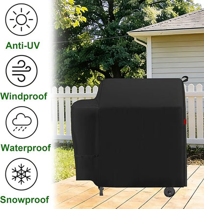 Grill Cover Fits Traeger Tailgater 20 Portable Pellet Grill (TFB30KLF),Outdoor Full-Length Heavy Duty Waterproof 600D BBQ Cover, Compared to Traeger BAC374