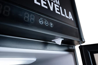 PremiumLevella PRFIM1257DX Glass Door Display Refrigerator 12.5 cu ft Commercial Beverage Cooler Merchandiser With Automatic Ice Maker