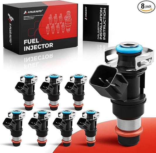 Fuel Injectors Set of 8, Compatible with Chevy Silverado 1500 Tahoe Express 2500 2008-2009, GMC Sierra 1500 Yukon XL Savana 2500 Canyon Envoy, Cadillac-4.8L 5.3L 6.0L, Replace 12580681
