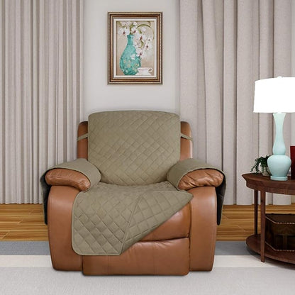 PureFit Reversible Recliner Chair Covers Couch Covers for Dogs, 28 in | Beige/Beige, Water Resistant Couch Protector, Washable Pet Couch Cover with Non Slip and Elastic Straps For Kids