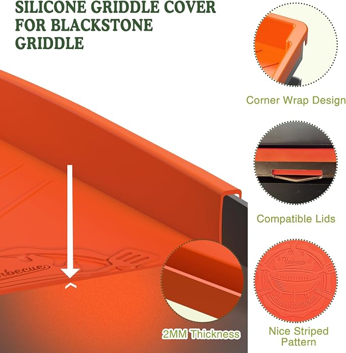 Silicone Griddle Cover for Blackstone 28“,Upgraded Heavy Duty Food Grade Silicone Grill Protective Cover for Blackstone Accessories Even Omnivore Griddle Plate,Protect from Dirt (DO NOT FITS 28" XL)