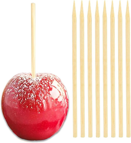 HANSGO 100PCS Candy Apple Sticks, 5 mm 6.25 inch Bamboo Skewers for Caramel Apple Cotton Candy Sticks Lollipop BBQ Corn Dog