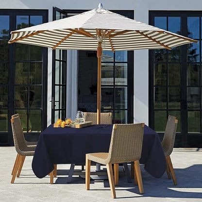 Fitable Square Outdoor and Indoor Tablecloth, Navy, 60 x 60 Inch | Washable Waterproof Wrinkle Free Table Cover, Zipper and Umbrella Hole, For Spring Summer Party Picnic Camping Patio
