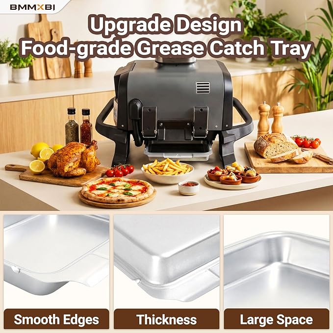 Grill Drip Pan Grease Tray for Ninja Woodfire Outdoor Grill OG701 OG751 OG700 Series, Non Disposable Grease Catch Tray for Ninja 7-in-1 Woodfire Grill Smoker Air Fryer，OG701 OG751