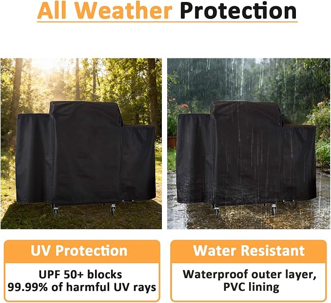 Grill Cover for Pit Boss 700FB, 700D, 700S, 700SC Wood Pellet Series Grills, Replace for Pit Boss 73701, 600D Heavy Duty Waterproof Fade Resistant Grill Cover for Pitboss