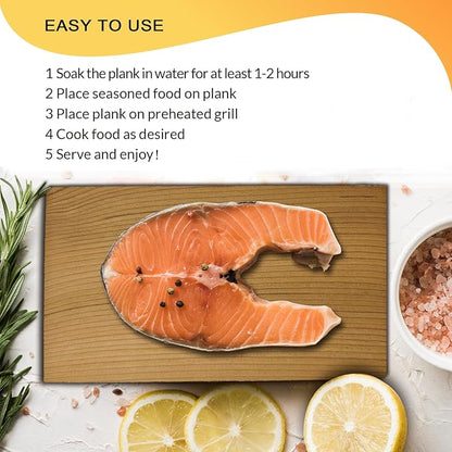 9 Pack Western Red Cedar Planks for Grilling Salmon, 7"x3.7" Grilling Planks, BBQ Accessories for Grilling