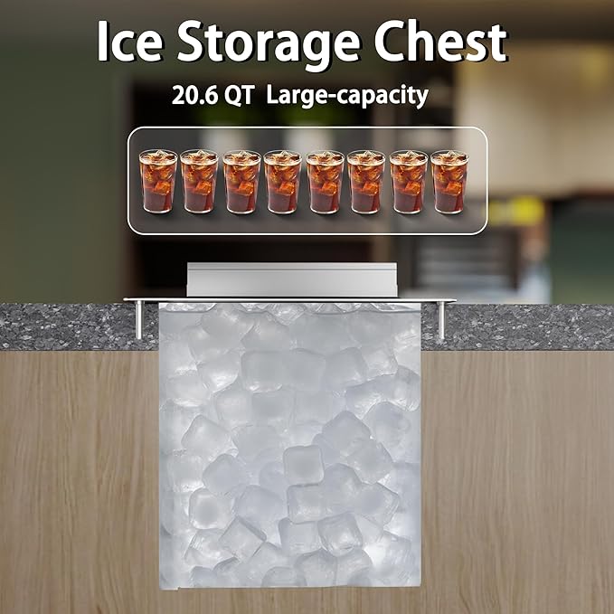 HARDURA Drop-in Stainless Steel Ice Bin | Commercial, Insulated Ice Chest, Sliding Cover, For Storing Ice Cold Wine Beer