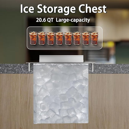 HARDURA Drop-in Stainless Steel Ice Bin | Commercial, Insulated Ice Chest, Sliding Cover, For Storing Ice Cold Wine Beer