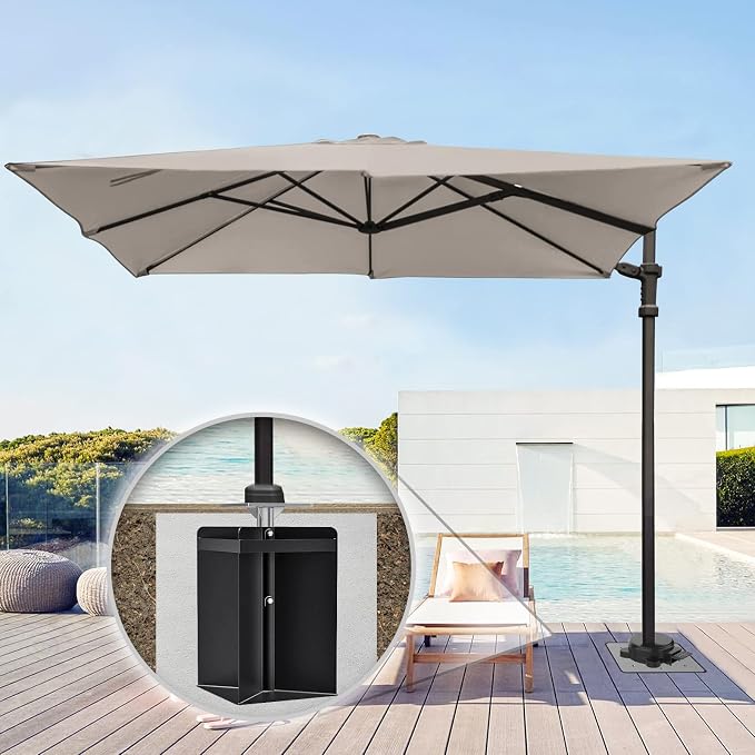 Dolibest Heavy Duty In-Ground Umbrella Base, All-Steel Ground Umbrella Stand, Universal Patio Umbrella Anchor, Space-Saver Design for Outdoor Offset Cantilever and Middle Pole Patio Umbrellas