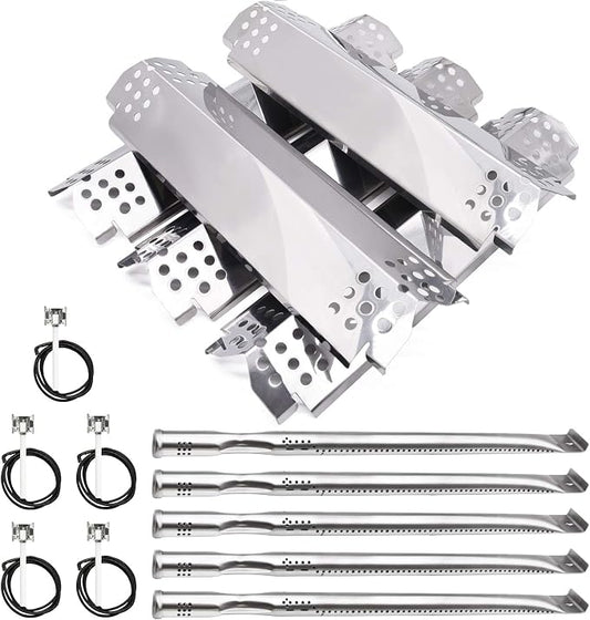 Replacement Parts for Nexgrill 720-0882A 720-0896 720-0925 720-0896B 720-0896C Gas Grills, Includes 5 Ignitors, 5 Stainless Steel Burner Tubes and 5 Flame Tamers Heat Shields Replacement for Nexgrill