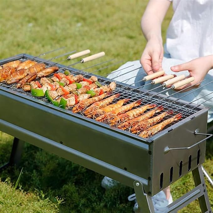 Barbecue Charcoal Grill Outdoor Folding Charcoal Barbecue Grill Portable For Garden Camping Family Dinners Charcoal Bbq Grill(50 * 47 * 23cm)