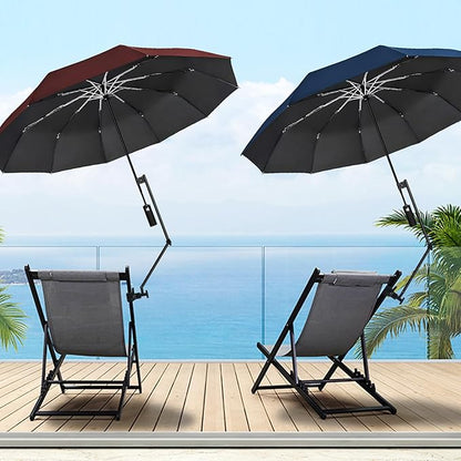 XLINGZA UPF 50+ Beach Umbrella with Adjustable Universal Clamp