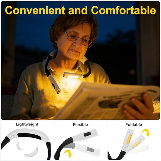 M METERXITY Grill Light for Outdoor Barbecue Grilling Accessories, ABS LED Neck Reading Light for Men Women Readers/Camping/Knitting/Crochet Accessories, BBQ Lighting [White]