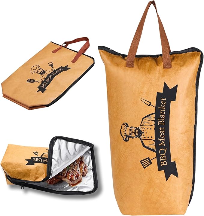 Folding Lightweight Barbecue Bag, Reusable Zipper Insulated Barbecue Bag, Used for Outdoor Grilling, Always Keeping The Meat Tender and Juicy