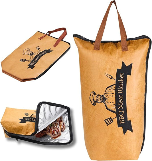Folding Lightweight Barbecue Bag, Reusable Zipper Insulated Barbecue Bag, Used for Outdoor Grilling, Always Keeping The Meat Tender and Juicy