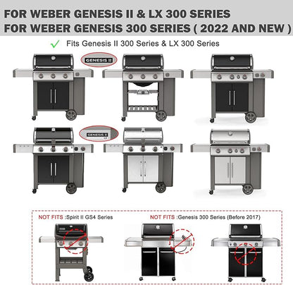 66095 Grill Replacement Grates 66032 Flavorizer Bars Grill Parts for Weber Genesis II E-310 E-315 GS4 Grill Replacement Parts E-335 S-310 Weber Genesis II 300 Series LX 300 Series Cooking Grates Parts