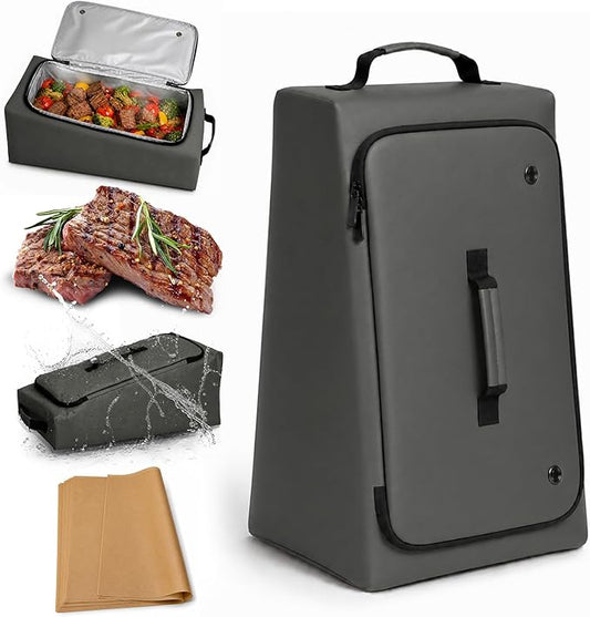 BBQ Blanket for Resting Meat, 270° Opening Leak-Proof Insulated Meat Resting Bag with Butcher Paper, BBQ Brisket Blanket for Pork Shoulder/Steak/Turkey, Smoker Grilling Accessories Gifts for Men/Dad