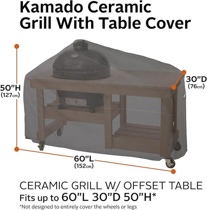 Classic Accessories Ravenna Water-Resistant 60 Inch Kamado Ceramic BBQ Grill Cover