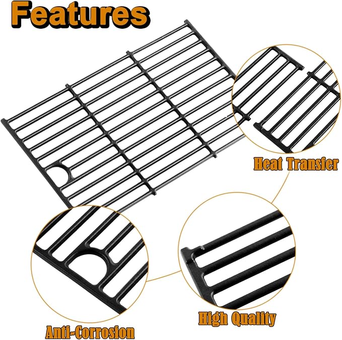 463229521 Grill Grates Replacement Parts for Charbroil Gas Grill Parts Performance 6 Burner G426-0005-W1 463259223 463229021 463228622 Cooking Grates Char Broil 463229521B Cast Iron Grill Grids
