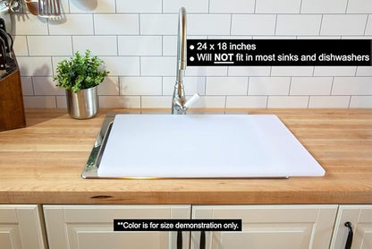 Thick XL 24x18 Plastic Cutting Board 0.75 Inch Thick, Extra Large NSF for Food Service