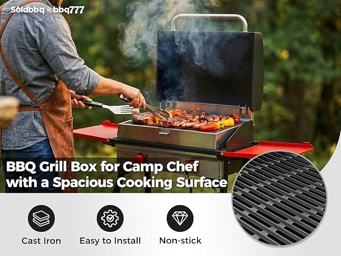 BBQ Grill Box Replacement Parts for Camp Chef Deluxe Barbecue Grill Box, fits 2 Burner Stoves Camp Chef 16" Cooking Systems, Compatible with BB90L, 24 in. x 16 in. x 8 in