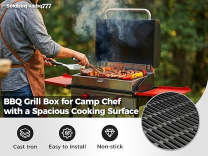 BBQ Grill Box Replacement Parts for Camp Chef Deluxe Barbecue Grill Box, fits 2 Burner Stoves Camp Chef 16" Cooking Systems, Compatible with BB90L, 24 in. x 16 in. x 8 in