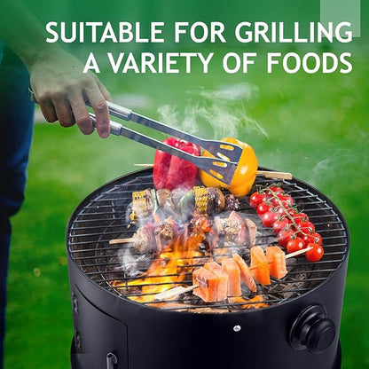 18 Inch Multi-Layer Charcoal BBQ Smoker Grill, Heavy Duty Round Grill, Vertical Smoker with Thermometer, for Outdoor Cooking, Patio, Parties, Backyard