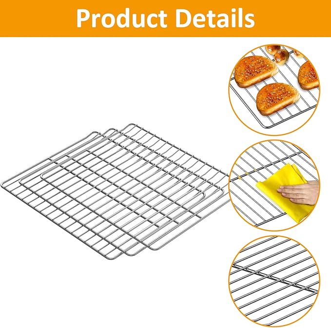Cooking Grate Replacement for Masterbuilt Electric Smoker Racks 30 Inch, 14.6" x 12.2" 3 Pack Stainless Steel Grids Compatible with Masterbuilt Smoker Grates Parts