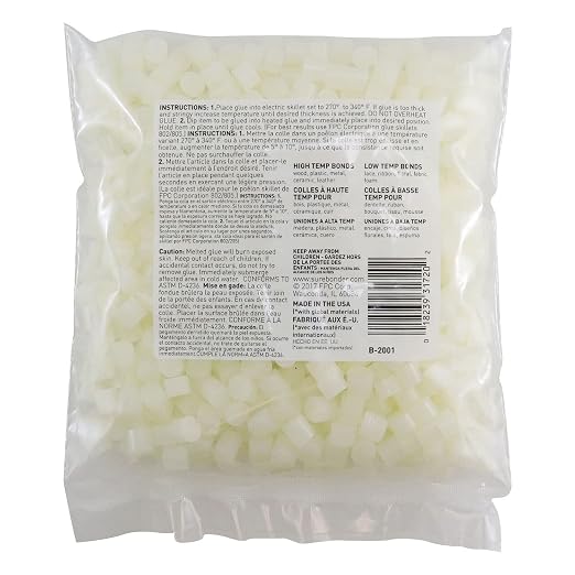 Surebonder B-2001 Less Stringing Skillet Glue Cube Pellets for Crafts and Floral Projects, 1 lb Bag, Use in Surebonder Glue Skillets, Cream Color