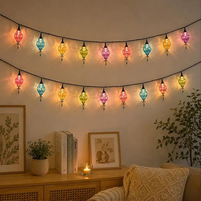 Vigdur Multicolor Flower String Lights, Decorative String Lights Plug in with 10 Bulbs Connectable, Indoor Outdoor Patio Light for Party Wedding Bedroom Bistro Cottagecore Decor