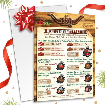 Cool Meat Temperature Guide Magnet 7” x 10” Big Text USDA Chef Recommended Kitchen Oven Grill Cooking Internal Temperature Chart BBQ Grilling Cookbook Barbecue Tool Useful Accessories