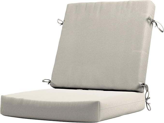 California Umbrella Outdoor Dining Chair, Patio Seat Cushion, 20 x 40 Inch, Premium Outdoor Memory Foam, Fade Resistant Sunbrella Fabric, Fabric Ties,Canvas