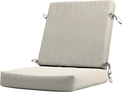 California Umbrella Outdoor Dining Chair, Patio Seat Cushion, 20 x 40 Inch, Premium Outdoor Memory Foam, Fade Resistant Sunbrella Fabric, Fabric Ties,Canvas