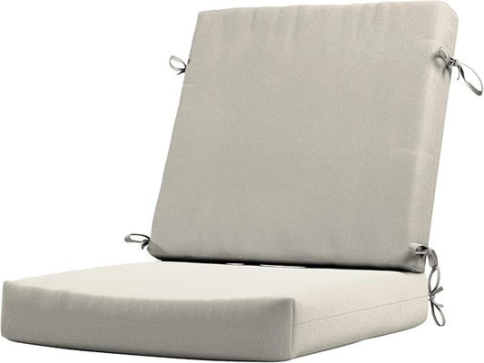 California Umbrella Outdoor Dining Chair, Patio Seat Cushion, 20 x 40 Inch, Premium Outdoor Memory Foam, Fade Resistant Sunbrella Fabric, Fabric Ties,Canvas