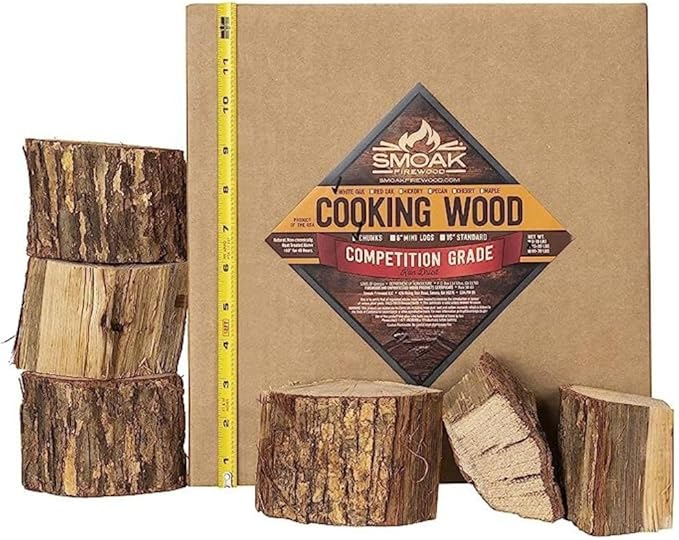Smoak Firewood’s Cooking Wood Chunks (Competition Grade) USDA Certified for Smoking, Grilling or Barbequing (RED Oak 25-30lbs 1728 Cubic in.)