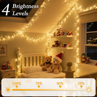 66FT 200 LED Warm White String Lights, 8 Modes Fairy Lights with Timer, IP65 Waterproof & Durable Indoor Outdoor Decor for Garden, Patio, Party