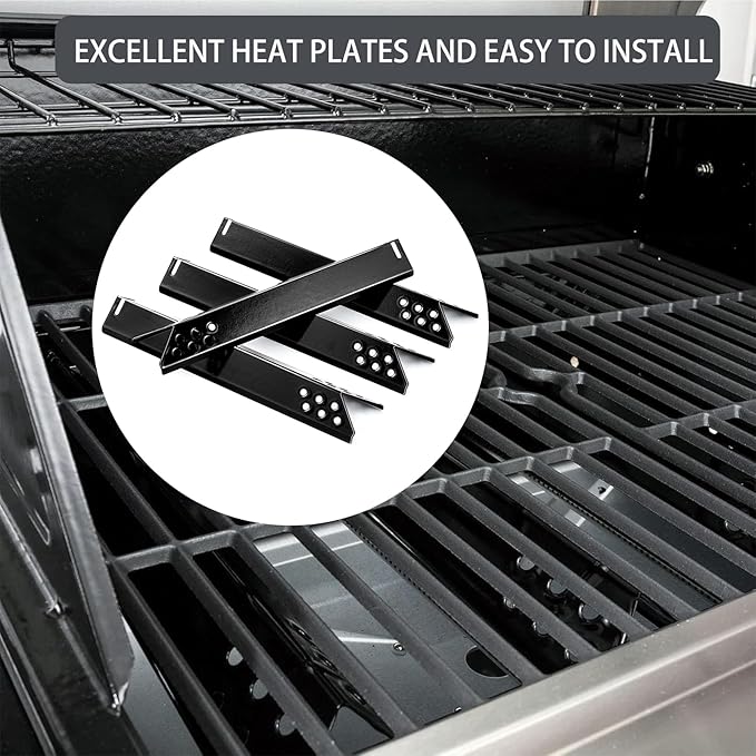 BG2824B Heat Tents Grill Replacement Parts for Expert Grill Parts 5210050 BG2824BP BG2824BN XG16-096-034-00 XG17-096-034-04 Porcelain Steel Expert Heat Plates Grill Accessories 4 Burner Grill Parts