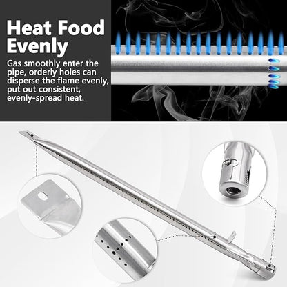 Criditpid Grill Replacement Parts for Char Griller 5050, 5650, 5072, Grease Tray Drip Pan, Heat Plates, Burner Tubes, Hanger Brackets, Ignitor for Char-Griller Replacement Parts, Chargriller 5050
