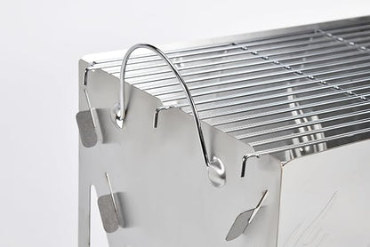 Portable and Foldable Charcoal grills for outdoor ， Fire Pit for Camping ，lightweight and easy-to-assemble small grill, stainless steel with high temperature resistance and easy to clean.
