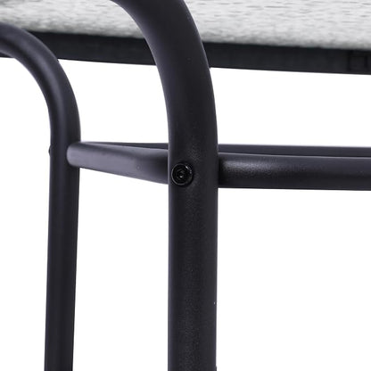 Flash Furniture Commercial 27.5x47.25 in Steel Patio Table, Black | Tempered Glass Top with Umbrella Hole