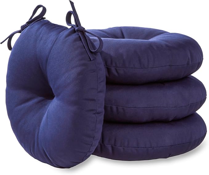 Greendale Home Fashions Midnight Outdoor 15-inch Bistro Seat Cushion, Set of 4