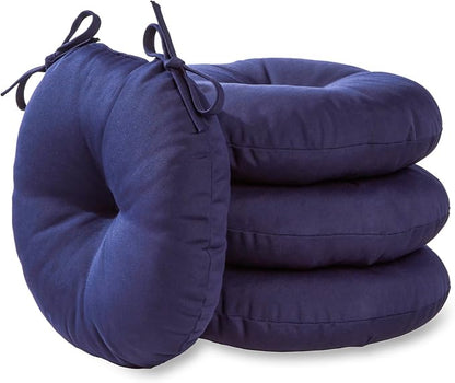 Greendale Home Fashions Midnight Outdoor 15-inch Bistro Seat Cushion, Set of 4