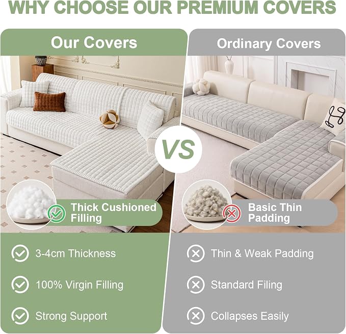 OstepDecor Couch Cover for Dogs, Washable Non Slip Sofa Cover for Pets | Soft Couch Covers for Sofa, Loveseat and Sectional, Furniture Protector Against Pet Hair & Dirt (27.6" x 59", Off White)