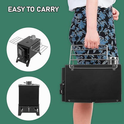 Portable Folding Charcoal Grill Campfire Pit with Carry Bag for Outdoor Camping and Picnic