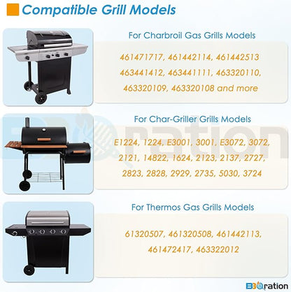 8 Inch G210-0018-W1 Grill Wheels for Charbroil Various Models 461442114 461471717 Char-Griller 1224 3001 2121 Thermos 461472417 463322012 Kenmore and More Charbroil Grill Wheels Replacement