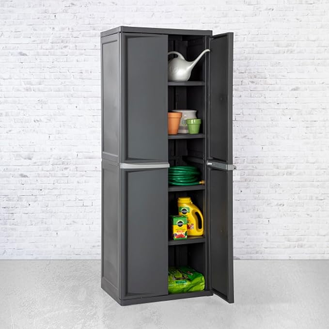 Sterilite Shelf Cabinet,4 Shelves,Flat Gray 01423V01-1 Each