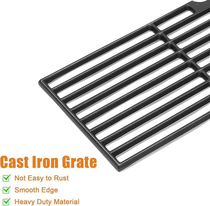 Hisencn Grill Parts for Charbroil Performance 475 4 Burner 463375919, 463377319, 463376419, G470-0004-W1A Heat Plates and 17 inch Cooking Grates, for Char Broil Model 463376319 Grates